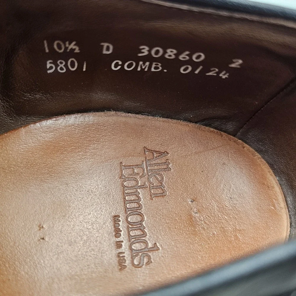 Allen Edmonds Men's Size 10.5 D VGC‎ Bradley Black Leather Oxford Dress Shoes
